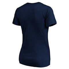 Detroit Pistons Women's Banner Wave V-Neck T-Shirt Navy