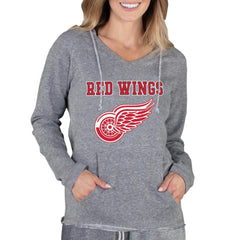 Detroit Red Wings Concepts Sport Women's Mainstream Terry Tri-Blend Long Sleeve Hooded Top - Gray | NHL on sale