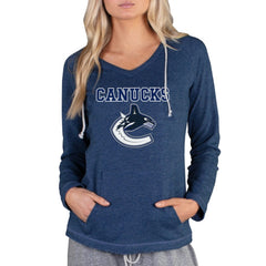 Vancouver Canucks Concepts Sport Women's Mainstream Terry Tri-Blend Long Sleeve Hooded Top - Navy | NHL online