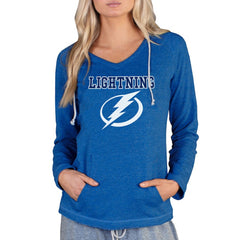 Tampa Bay Lightning Concepts Sport Women's Mainstream Terry Tri-Blend Long Sleeve Hooded Top - Royal | NHL sale