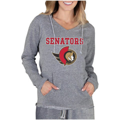 Ottawa Senators Concepts Sport Women's Mainstream Terry Long Sleeve Hooded Top - Gray | NHL Lifestyle
