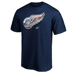 Detroit Red Wings Banner Wave Logo T-Shirt - Navy | NHL discount