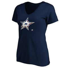 Dallas Stars Women's Banner Wave Logo V-Neck T-Shirt T-Shirt - Navy | NHL sale