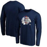 Chicago Blackhawks Banner Wave Logo Long Sleeve T-Shirt - Navy | NHL Clearance