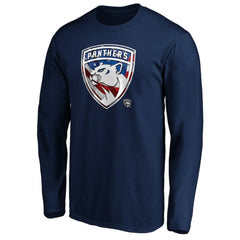 Florida Panthers Banner Wave Logo Long Sleeve T-Shirt - Navy | NHL Lifestyle
