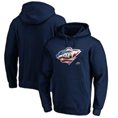 Minnesota Wild Banner Wave Logo Pullover Hoodie - Navy | NHL sale