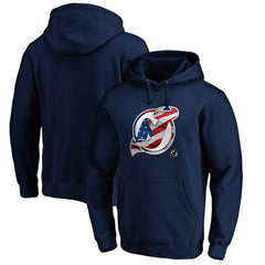 New Jersey Devils Banner Wave Logo Pullover Hoodie - Navy | NHL discount