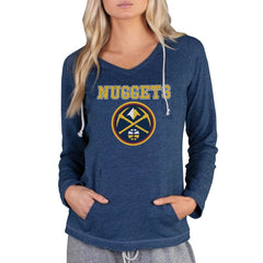 Denver Nuggets Concepts Sport Women's Mainstream Terry Hooded Top Navy