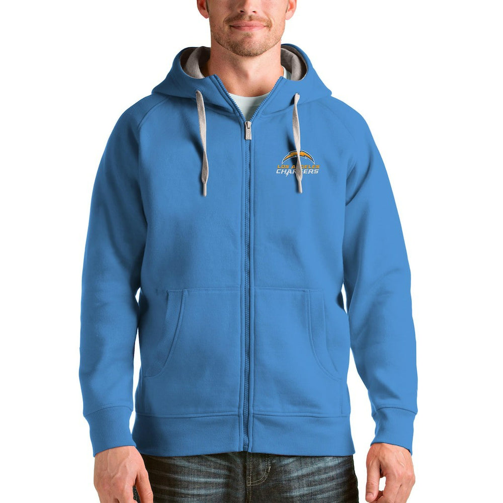 Los Angeles Chargers Antigua Victory Full-Zip Hoodie - Powder Blue - NFL