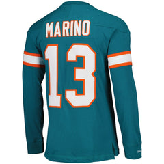 Dan Marino Miami Dolphins Throwback Retired Player Name & Number Long Sleeve Top - Aqua - Mitchell & Ness