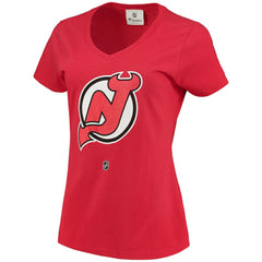 Nico Hischier New Jersey Devils Fanatics Women's Name & Number Logo V-Neck T-Shirt - Red | Fanatics discount