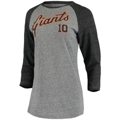 Evan Longoria San Francisco Giants 5th & Ocean by New Era Women's Script Name & Number Raglan Tri-Blend 3/4-Sleeve T-Shirt Outlet