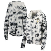 New Orleans Saints New Era Women's Tie Dye Fleece Full-Zip Hoodie - Black - NFL