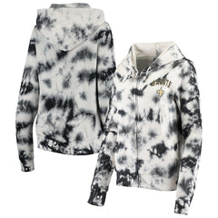 New Orleans Saints New Era Women's Tie Dye Fleece Full-Zip Hoodie - Black - NFL