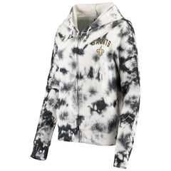 New Orleans Saints New Era Women's Tie Dye Fleece Full-Zip Hoodie - Black - NFL