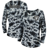 Las Vegas Raiders New Era Women's Tie-Dye Long Sleeve T-Shirt - Black - NFL