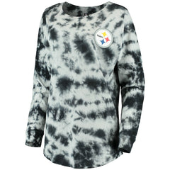 Pittsburgh Steelers New Era Women's Tie-Dye Long Sleeve T-Shirt - Black - NFL