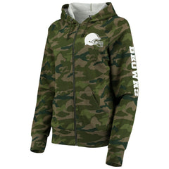 Cleveland Browns New Era Women's Raglan Full-Zip Hoodie - Camo - NFL