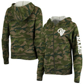 Los Angeles Rams New Era Women's Raglan Full-Zip Hoodie - Camo - NFL