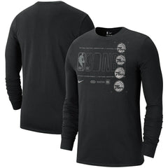 Nike Philadelphia 76ers Courtside Chrome Long Sleeve T-Shirt Black