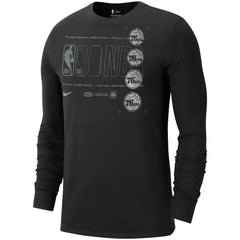 Nike Philadelphia 76ers Courtside Chrome Long Sleeve T-Shirt Black