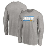 Los Angeles Chargers On Side Stripe Long Sleeve T-Shirt - Heathered Gray - Fanatics