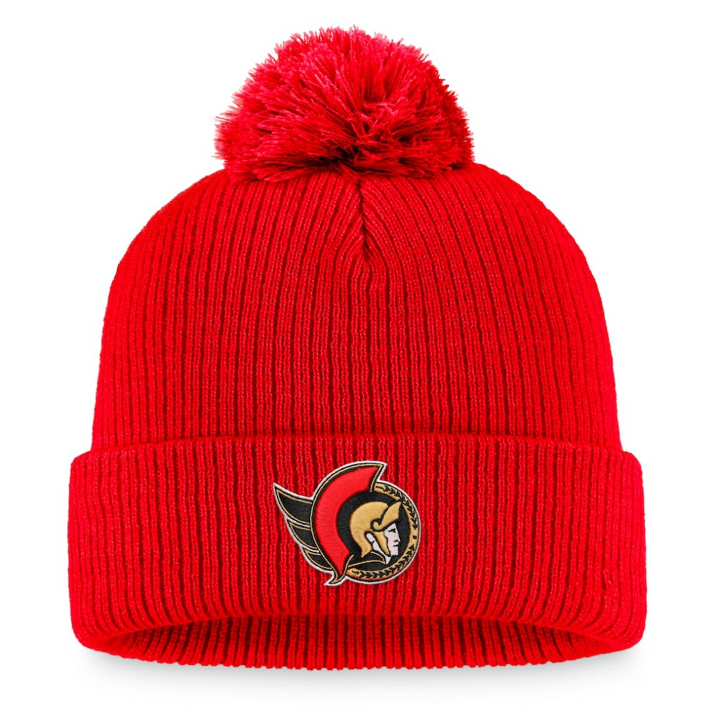 Ottawa Senators Fanatics Core Primary Logo Cuffed Knit Hat with Pom - Red | Fanatics discount