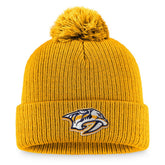Nashville Predators Fanatics Primary Logo Cuffed Knit Hat with Pom - Gold | Fanatics Clearance