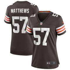 Clay Matthews Cleveland Browns Women's Game Retired Player Jersey - Brown - Nike