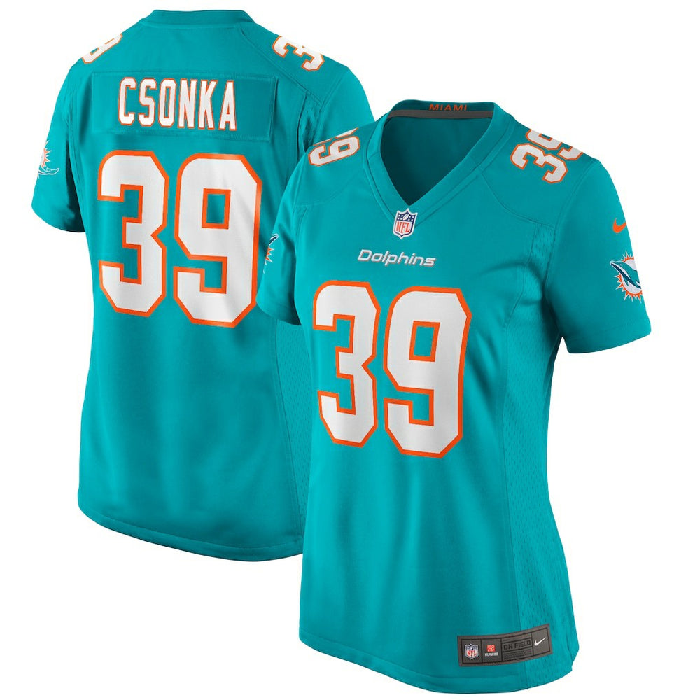 Larry Csonka Miami Dolphins Women's Game Retired Player Jersey - Aqua - Nike