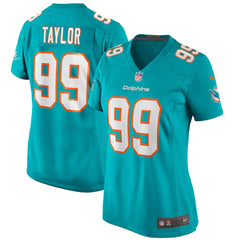 Jason Taylor Miami Dolphins Women's Game Retired Player Jersey - Aqua - Nike
