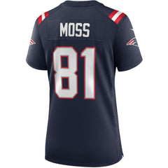 Randy Moss New England Patriots Women's Game Retired Player Jersey - Navy - Nike