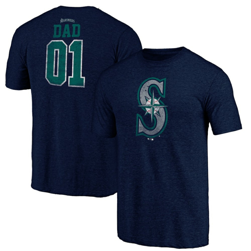 Seattle Mariners Father's Day Greatest Dad Tri-Blend T-Shirt for sale