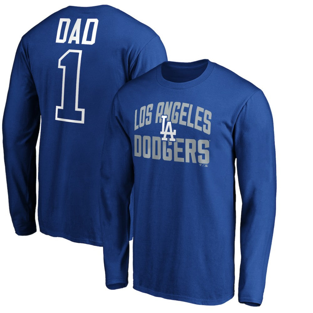 Los Angeles Dodgers Father's Day #1 Dad Long Sleeve T-Shirt Outlet