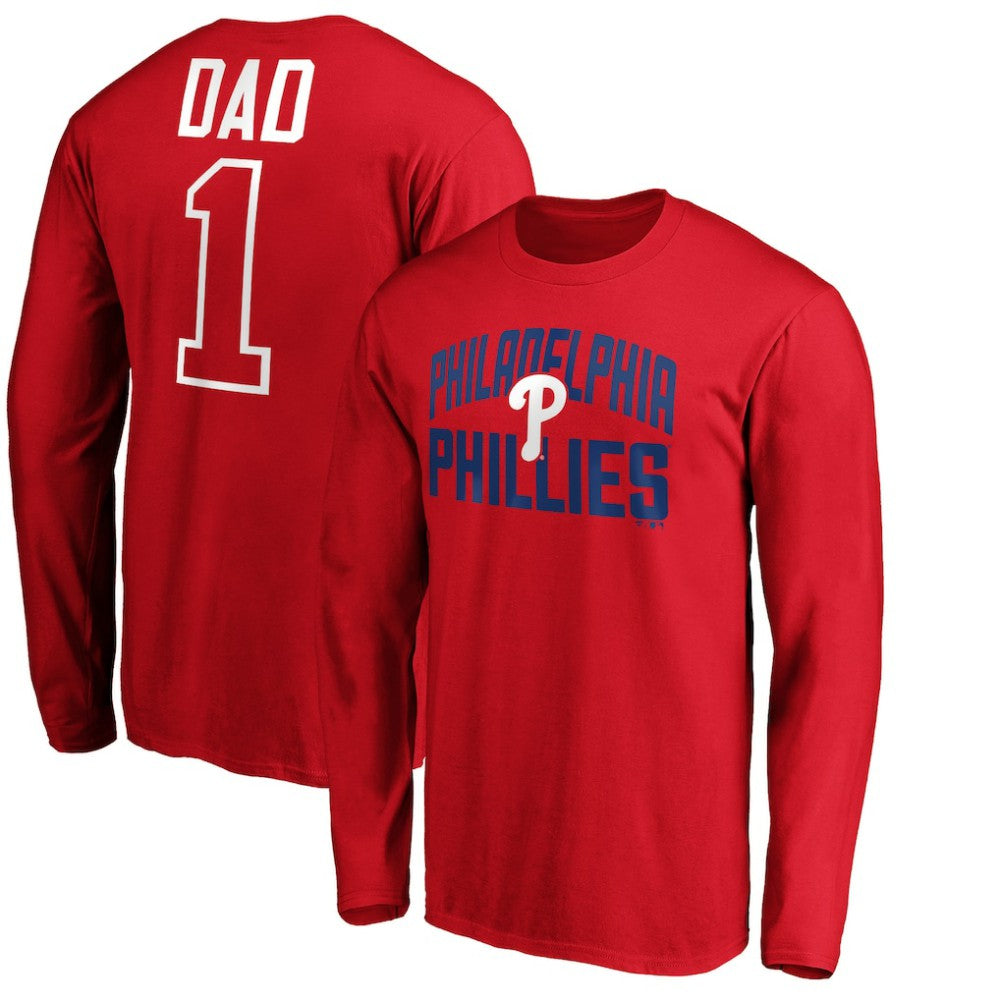 Philadelphia Phillies Father's Day #1 Dad Long Sleeve T-Shirt Outlet