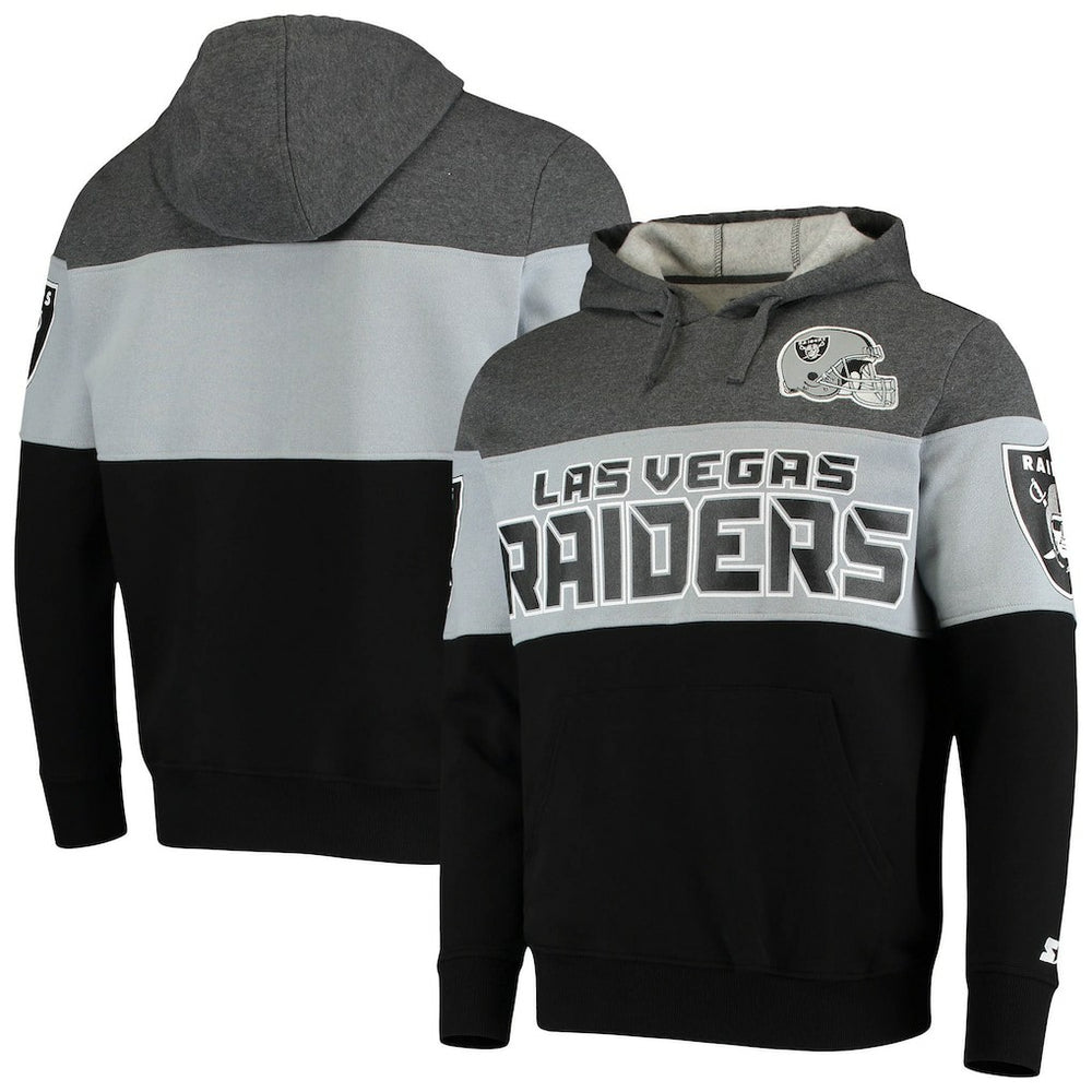 Las Vegas Raiders Starter Extreme Fireballer Pullover Hoodie - Heathered Gray/Silver - NFL