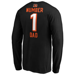 Cincinnati Bengals #1 Dad Long Sleeve Team Logo T-Shirt - Black - NFL
