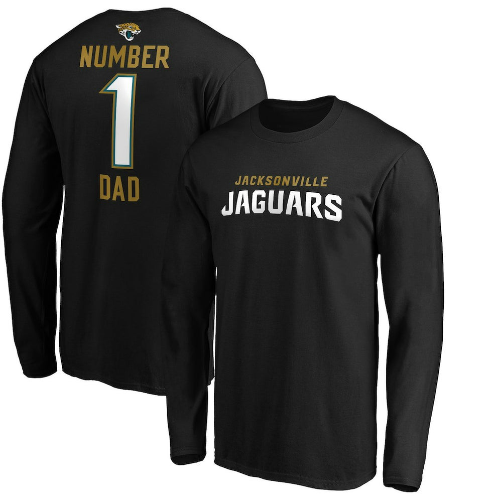 Jacksonville Jaguars #1 Dad Long Sleeve Team Logo T-Shirt - Black - NFL