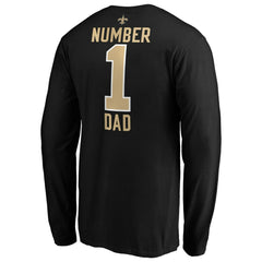 New Orleans Saints #1 Dad Long Sleeve Team Logo T-Shirt - Black - NFL