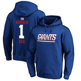 New York Giants #1 Dad Pullover Hoodie - Royal - NFL