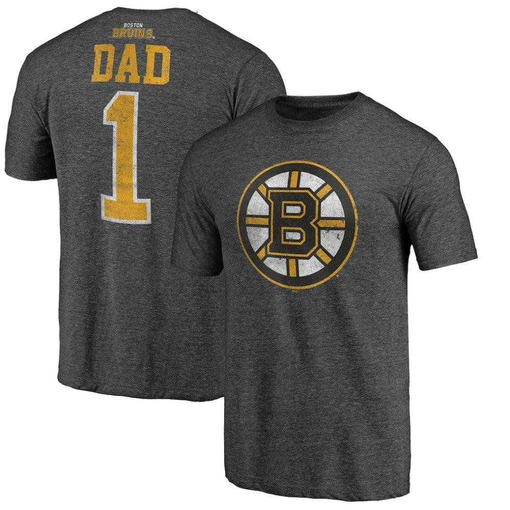 Boston Bruins Greatest Dad Tri-Blend T-Shirt - Charcoal | NHL near me