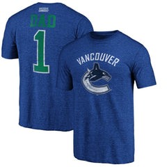 Vancouver Canucks Greatest Dad Tri-Blend T-Shirt - Blue | NHL on sale