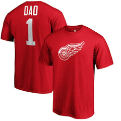 Detroit Red Wings #1 Dad T-Shirt - Red | NHL Clearance