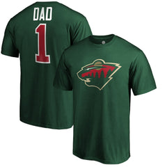 Minnesota Wild #1 Dad T-Shirt - Green | NHL Clearance