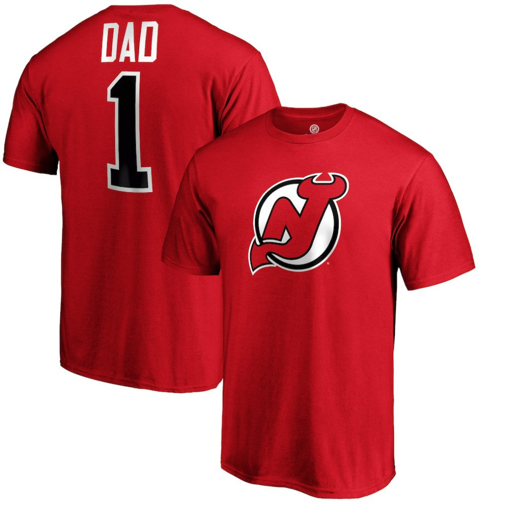New Jersey Devils #1 Dad T-Shirt - Red | NHL Lifestyle