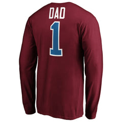 Colorado Avalanche #1 Dad Long Sleeve T-Shirt - Burgundy | NHL Lifestyle