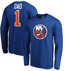 New York Islanders #1 Dad Long Sleeve T-Shirt - Royal | NHL Lifestyle
