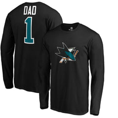 San Jose Sharks #1 Dad Long Sleeve T-Shirt - Black | NHL online