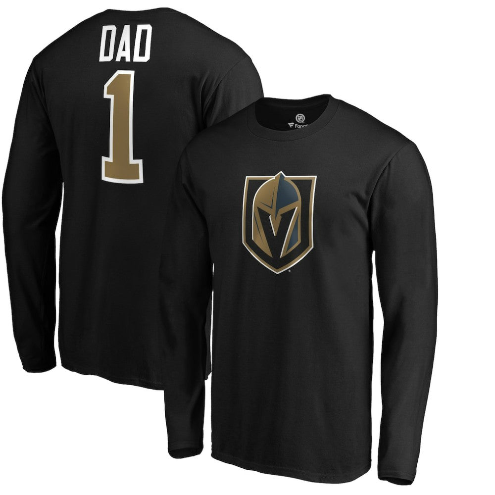 Vegas Golden Knights #1 Dad Long Sleeve T-Shirt - Black | NHL on sale