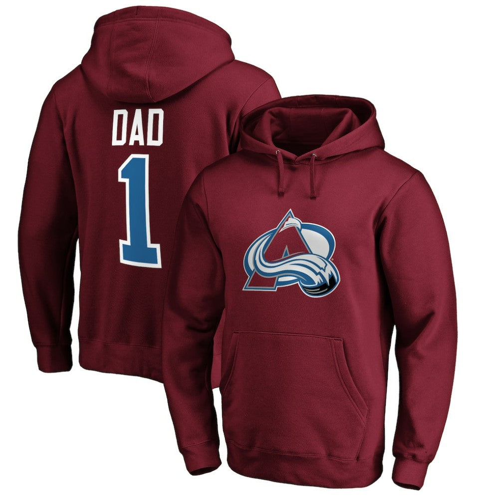 Colorado Avalanche #1 Dad Pullover Hoodie - Burgundy | NHL discount